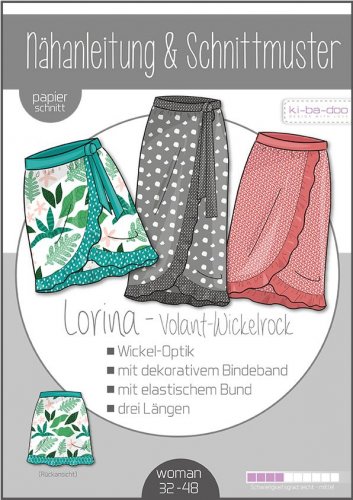 Papierschnittmuster -  Lorina Wickelrock - Damen - Kibadoo